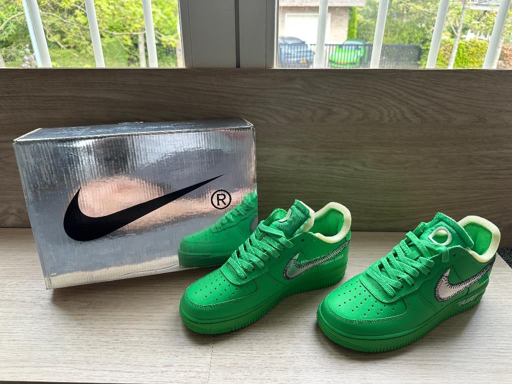 Nike Air Force 1 Low Off-White Green Spark Sneakers (40,5), Overige kleuren, Verzenden, Nike, Nieuw