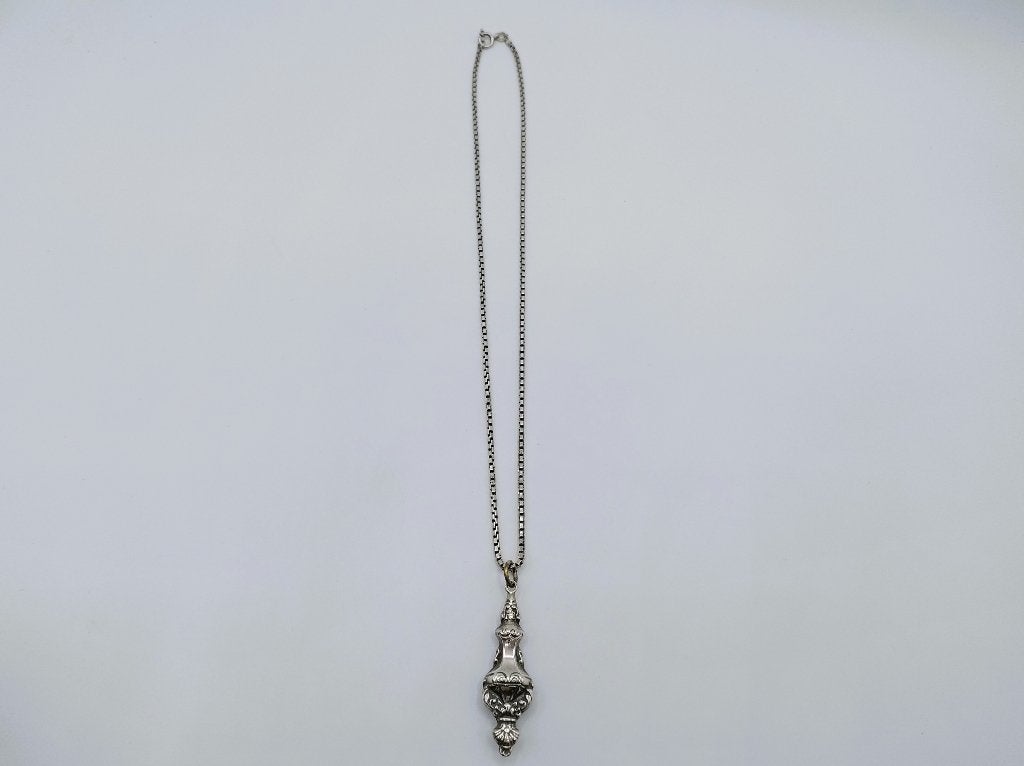 Zilveren venetiaanse ketting met zilveren hanger, 47 cm, Met hanger, Gebruikt, Info@zilverwebsite.nl, Verzenden