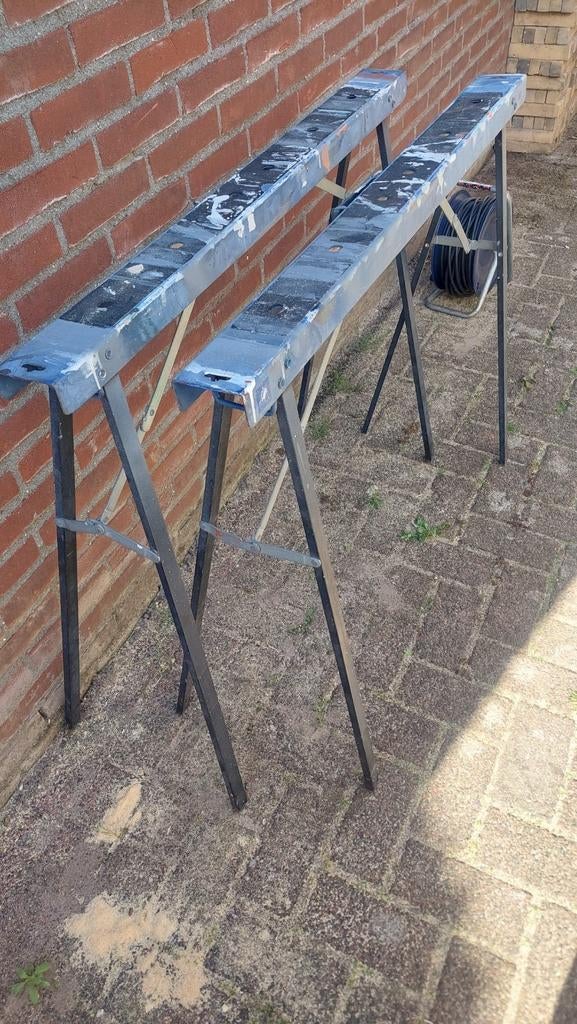 2 Werkschragen inklapbare schragen, Ophalen