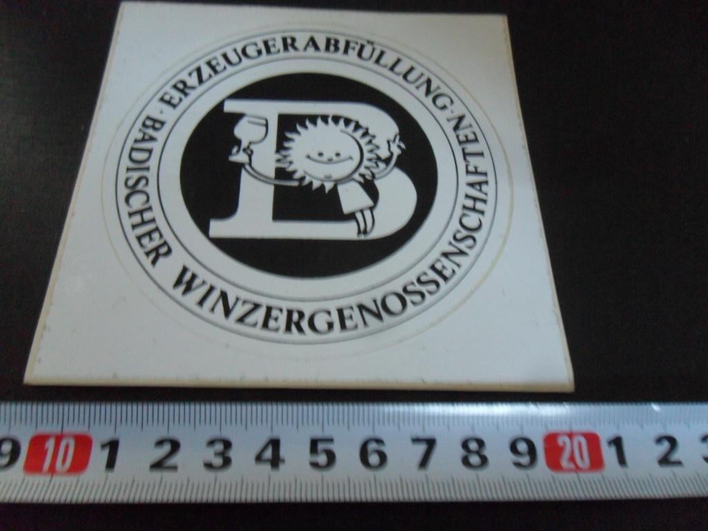 sticker Erzeugerabfüllung Badischer Winzergenossenschaften, Verzamelen, Stickers, Zo goed als nieuw, Ophalen