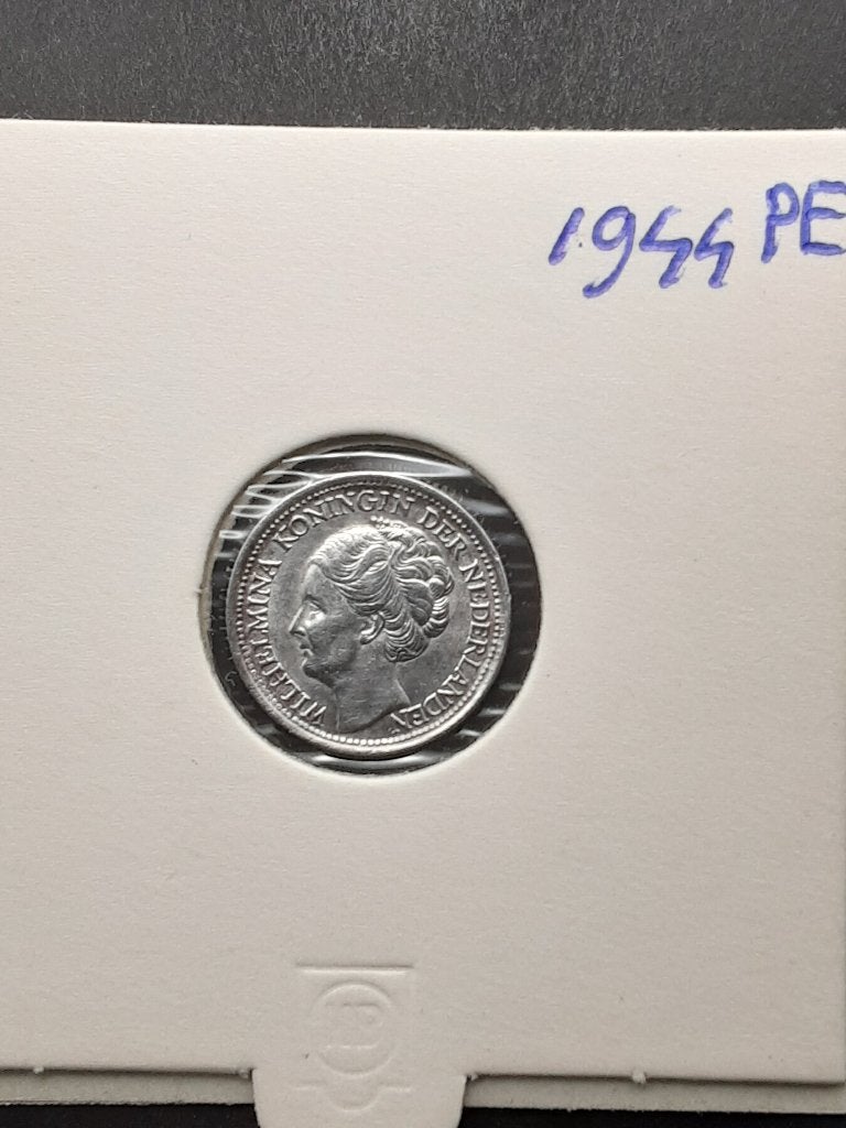 10 cent 1944 PE Koningin Wilhelmina, Verzenden, Zilver, 10 cent, Koningin Wilhelmina