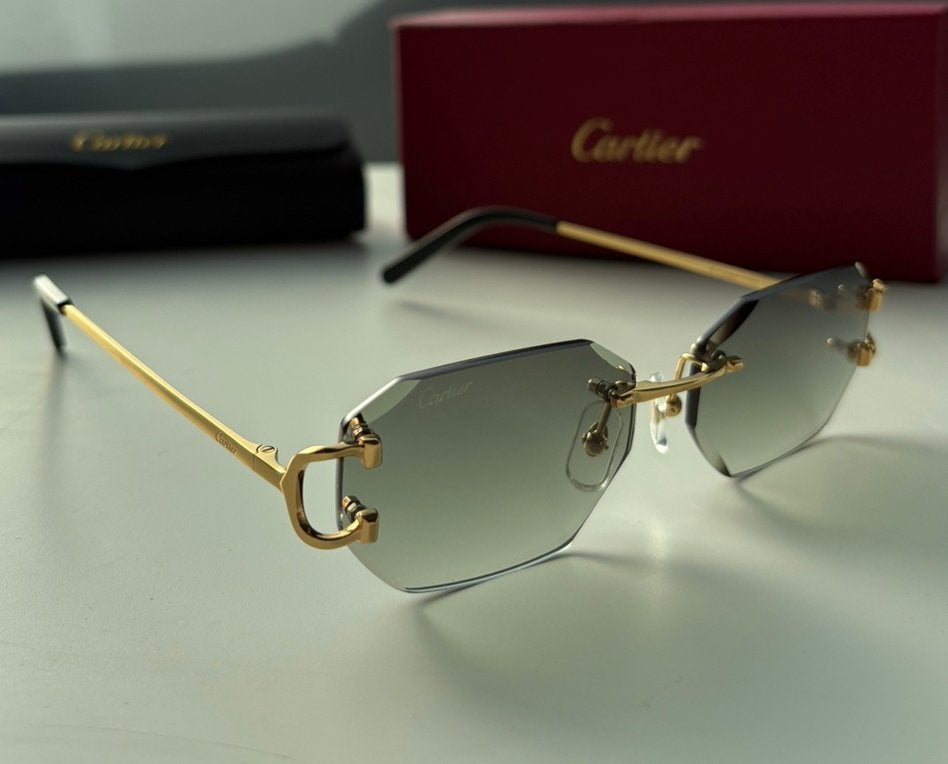 Cartier Zonnebril C Decor Diamond Cut Gouden Frame, Sieraden, Tassen en Uiterlijk, Zonnebrillen en Brillen | Heren, Nieuw, Overige merken