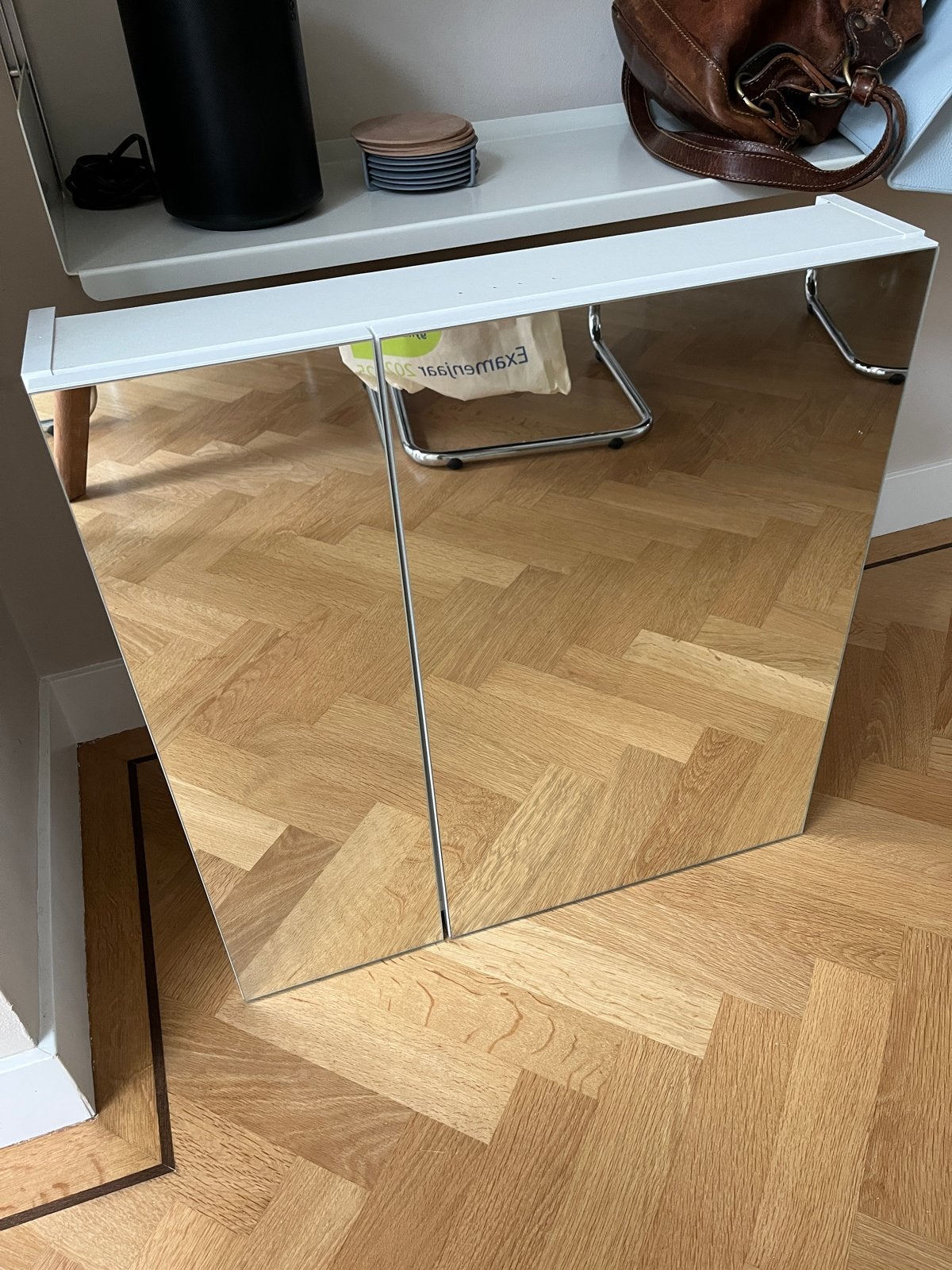 Spiegelkast met twee deuren, Ophalen, Gebruikt, 75 tot 100 cm, Minder dan 100 cm