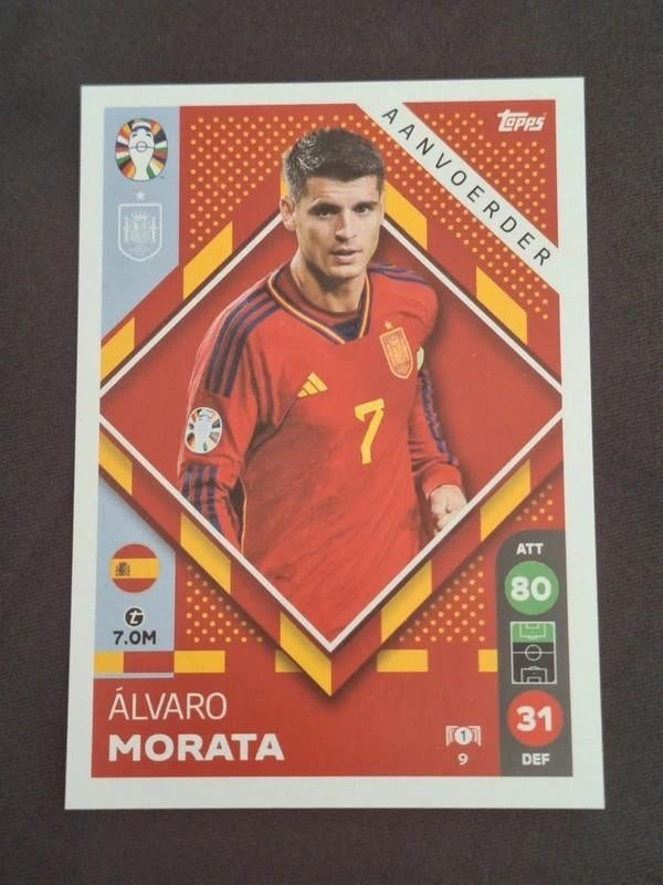 Topps/Lidl Match Attax All Stars EURO 2024 Alvaro Morata #9, Ophalen of Verzenden, Nieuw, Plaatje