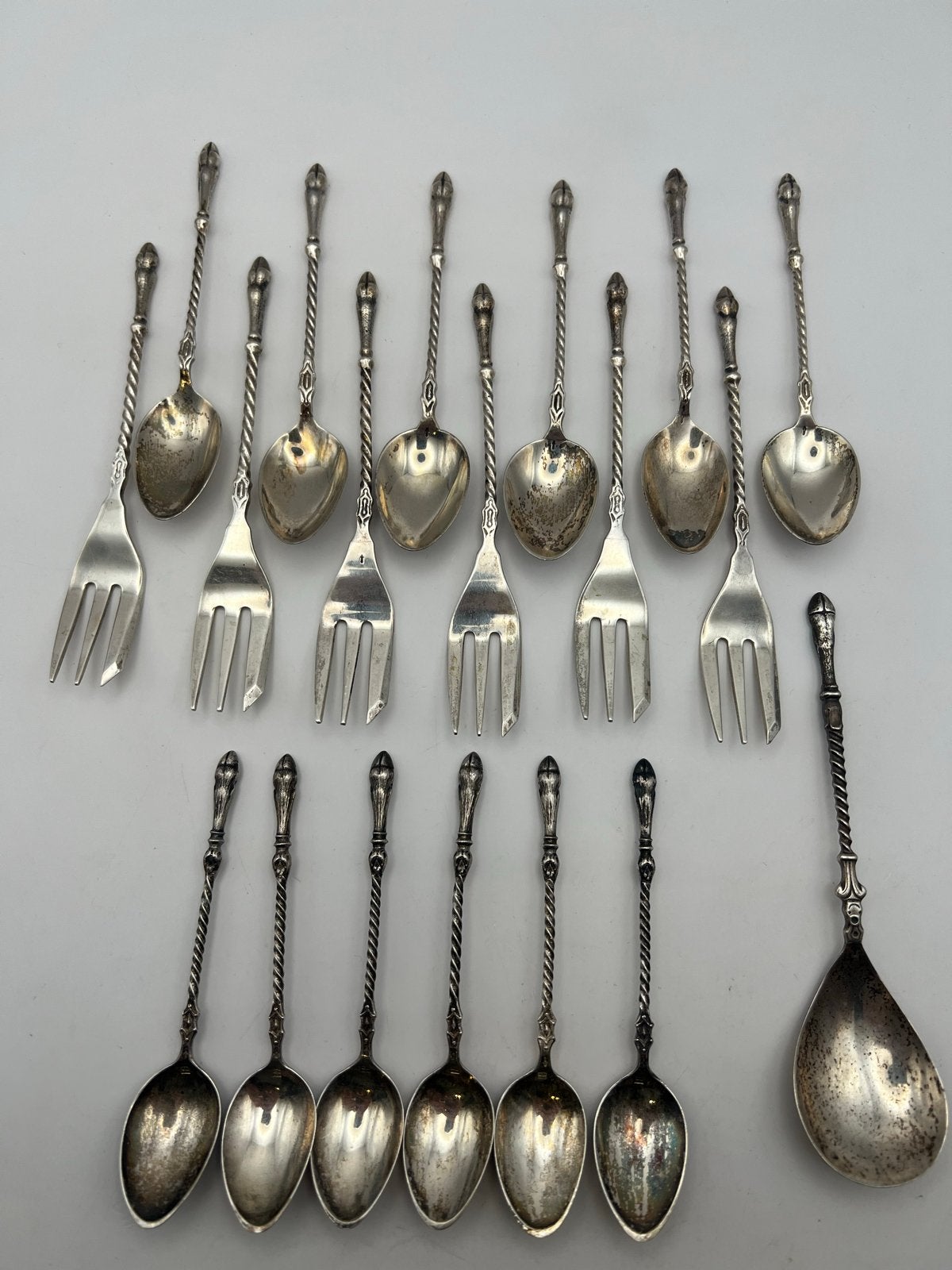 set 835 zilveren bokkenpoot lepeltjes en vorkjes, Ophalen of Verzenden