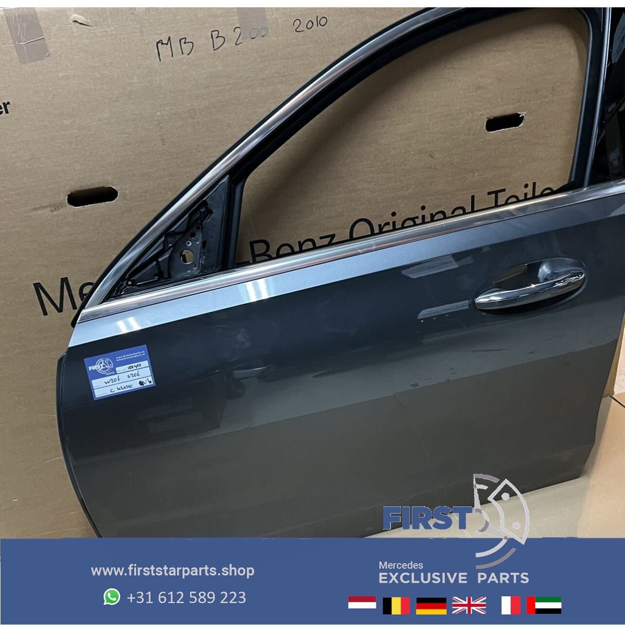 W206 S206 C KLASSE DEUR PORTIER GRIJS COMPLEET LINKSVOOR Mer, Gebruikt, -, Deur, Voor