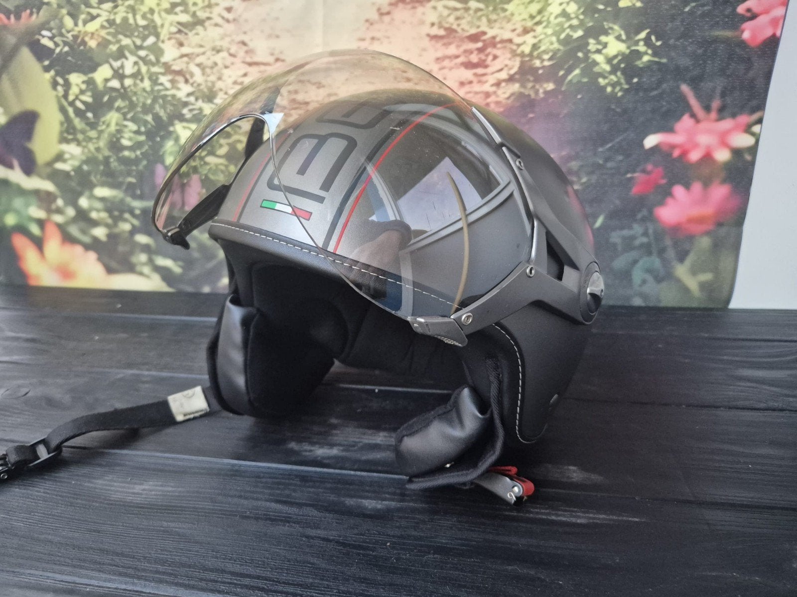 Beon Design Scooterhelm - Mat Grijs met vizier, Fietsen en Brommers, Ophalen of Verzenden, Gebruikt, Medium, Beon