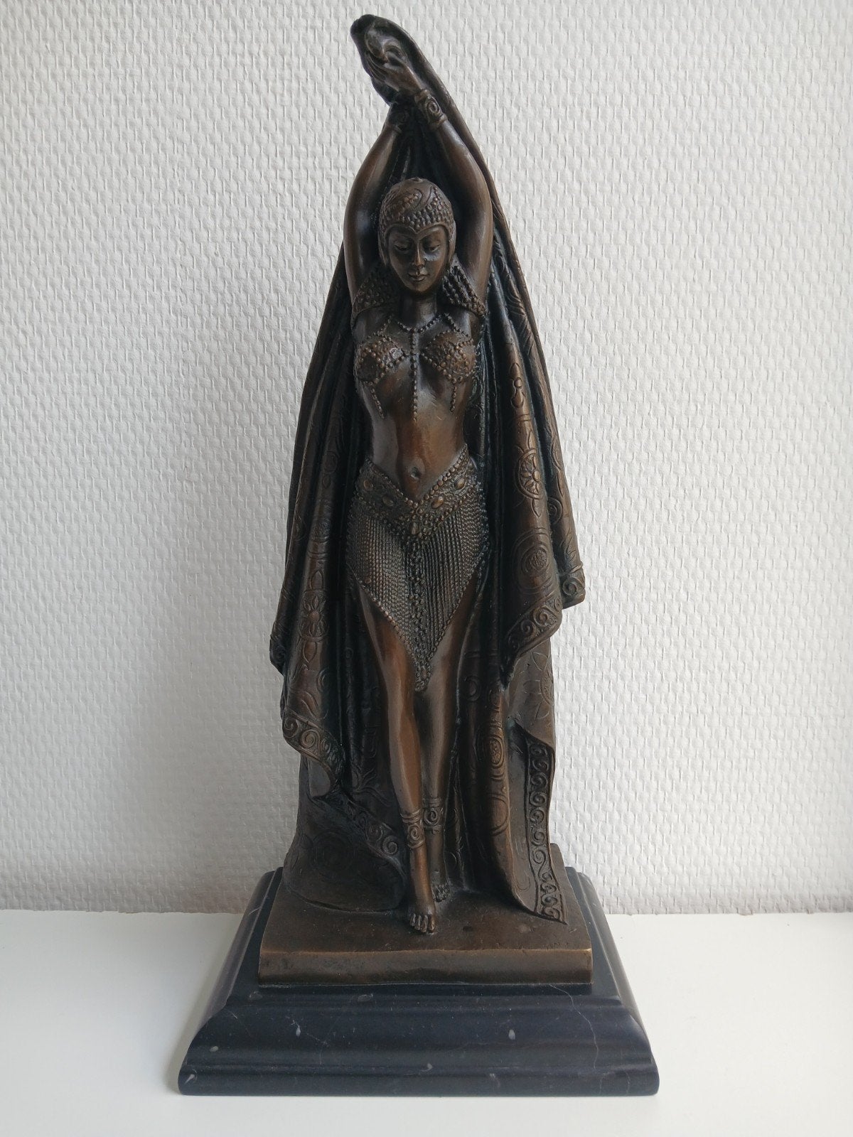 Chiparus buikdanseres, bronzen sculptuur. Art deco, Antiek en Kunst, Ophalen of Verzenden
