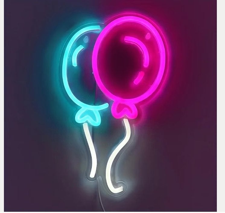LED lamp neon stijl Ballonnen (29.5x17.5cm), Ophalen of Verzenden, Nieuw, Lichtbak of (neon) lamp