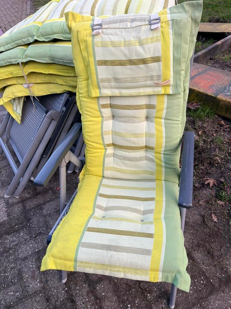 Degelijke tuinstoelen van aluminium met RVS, Ophalen, Zo goed als nieuw