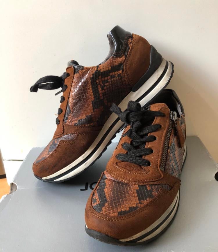 Gabor  Slangenprint Leder Als Nieuw Lente Gevoel Mt 37 H, Overige kleuren, Ophalen of Verzenden, Sneakers of Gympen, Zo goed als nieuw