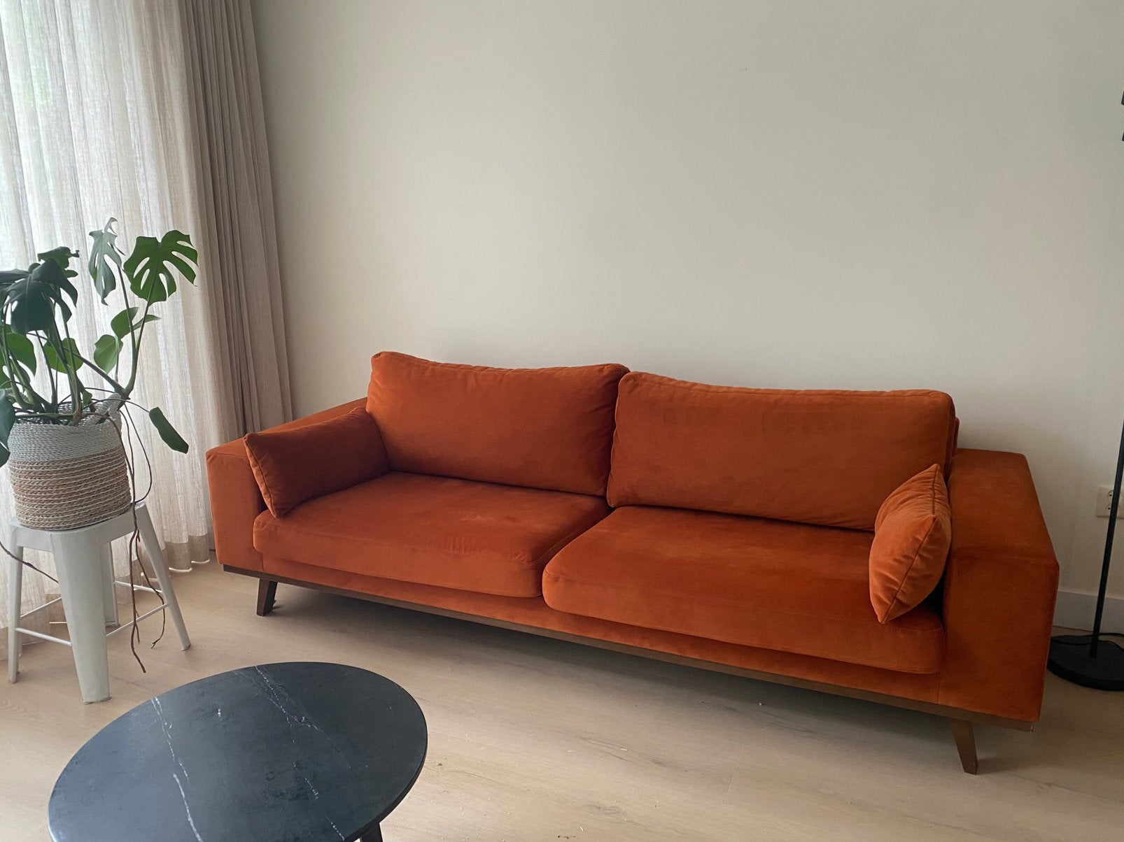 Mooie roestbruine bank!, Huis en Inrichting, Ophalen, Driepersoons, 75 tot 100 cm, Zo goed als nieuw