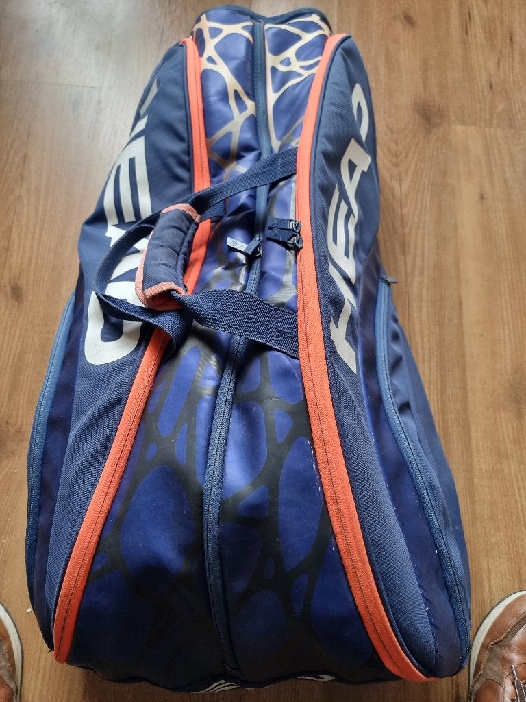 Head Radical Tennistas Blauw Oranje 12 rackets breed - 6 vak, Ophalen of Verzenden, Zo goed als nieuw, Tas, Head