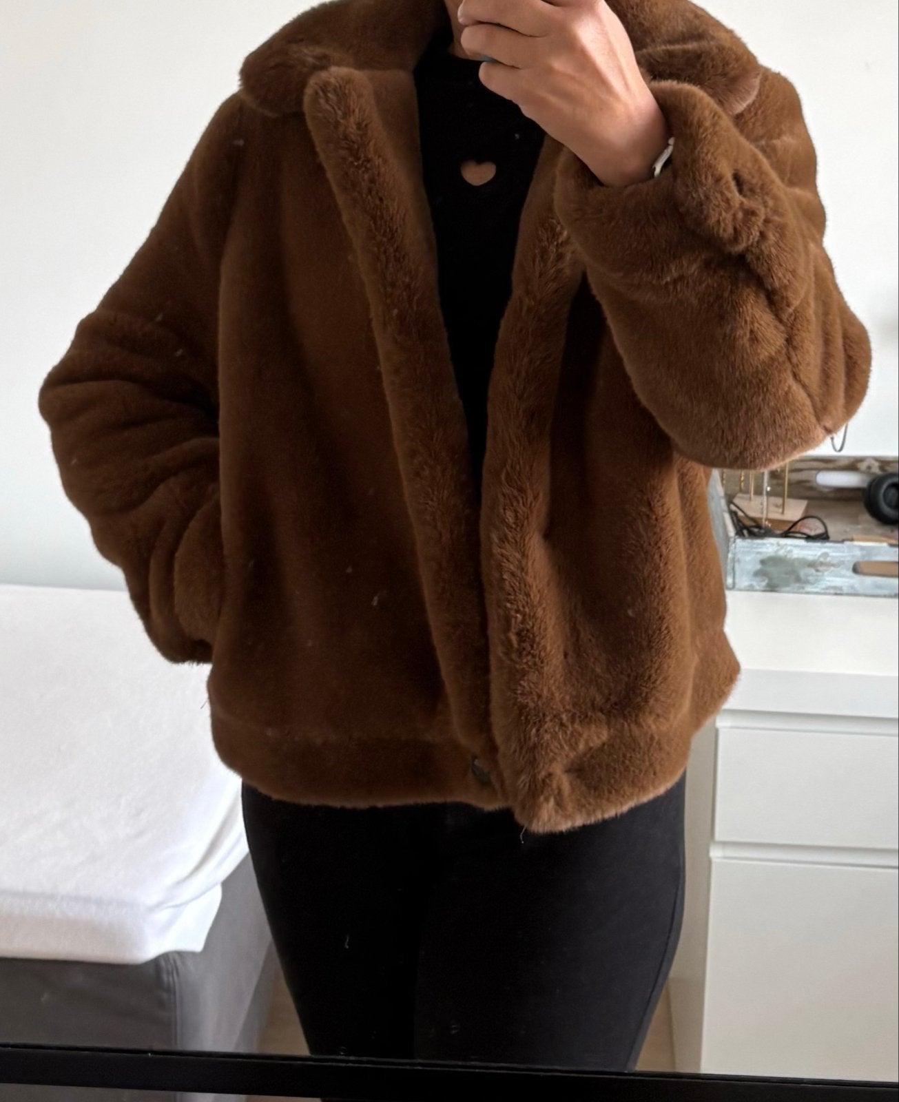 Nieuw Donkerbruin Super Zacht Nep Bont Jas Maat XL, Kleding | Dames, Ophalen, Nieuw, Maat 46/48 (XL) of groter, Bruin