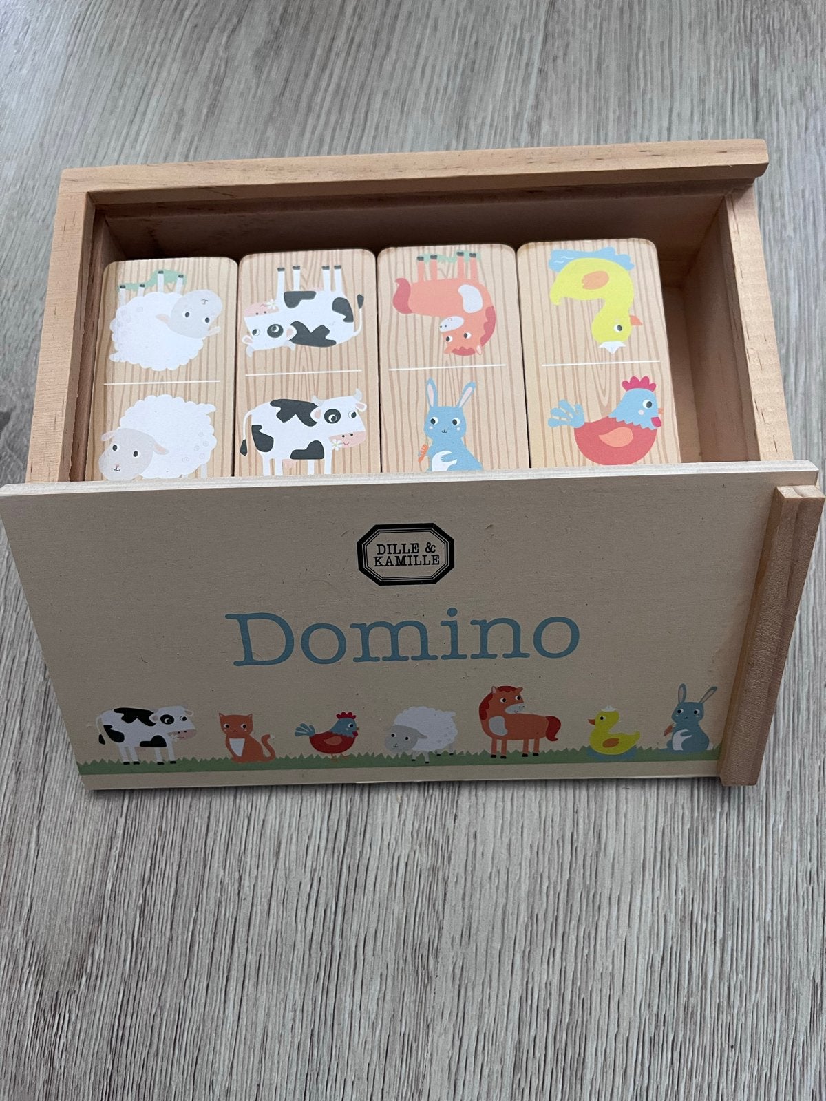 Houten Domino Boerderijdieren Dille & Kamille, Ophalen of Verzenden, Gebruikt, Overige typen