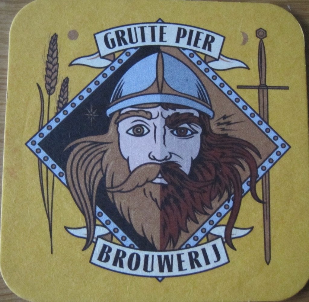 bierviltje van brouwerij Grutte Pier - bierglas achterkant, Ophalen of Verzenden, Zo goed als nieuw, Viltje(s), Overige merken