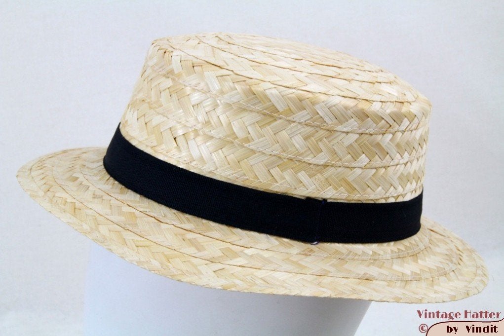 Boater strohoed maat 55, 56, 57, 58, 59 Nieuw unisex Venetië, Ophalen of Verzenden, Nieuw, 56 of 57 cm (M, 7 of 7⅛ inch), Hoed