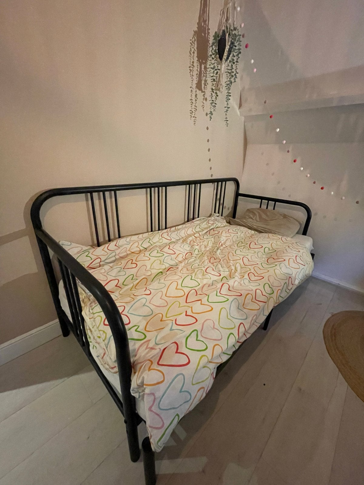 IKEA Fyresdal slaapbank/daybed - Zwart metaal, Ophalen, Eenpersoons, Zwart, 80 cm