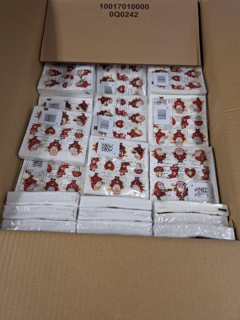 Doos met kerstservetten 150 pakketjes, Diversen, Ophalen, Onbekend, Nieuw, Onbekend