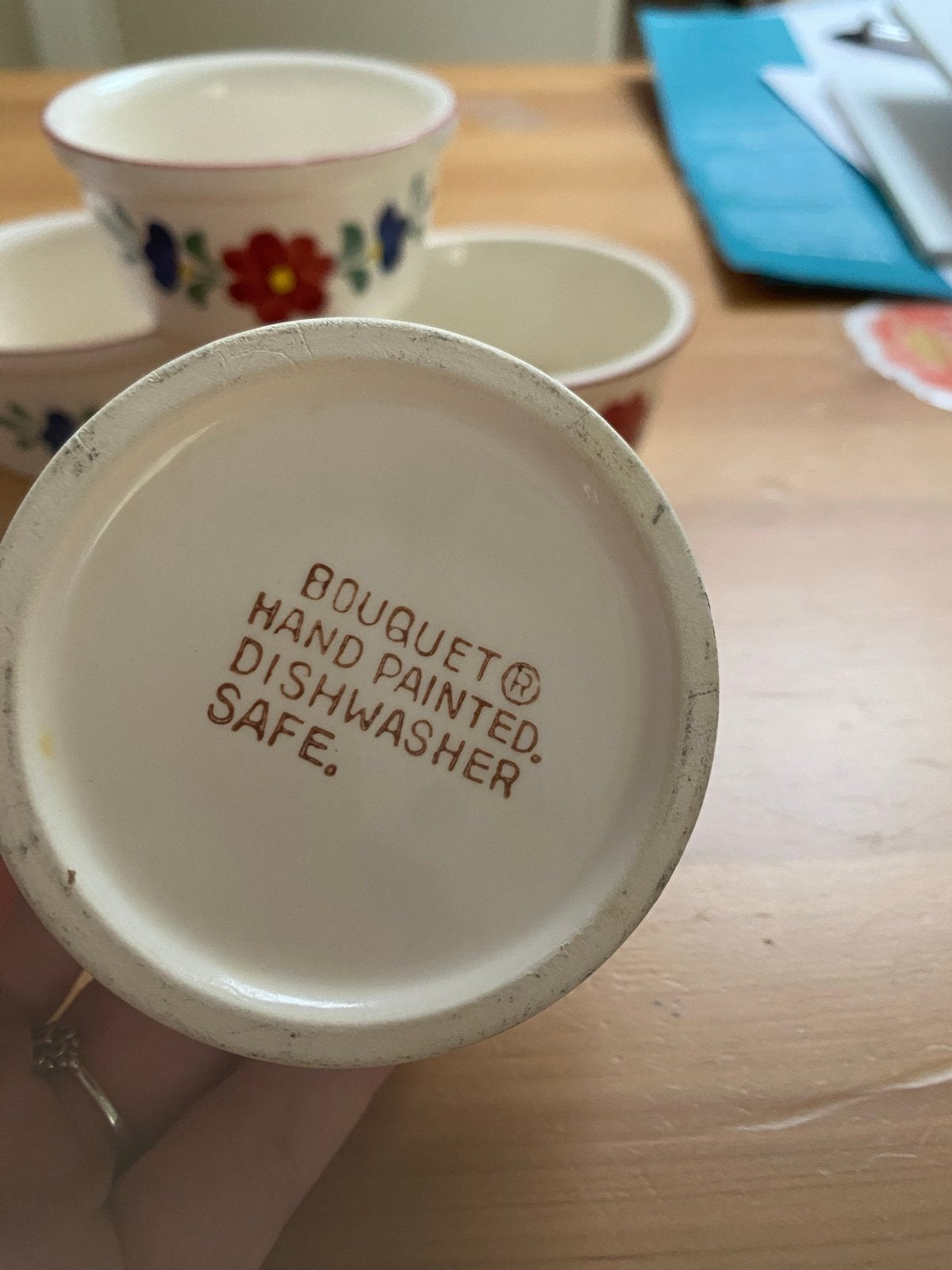 Set van 4 handgeschilderde Bouquet Brabants bont schaaltjes, Huis en Inrichting, Keuken | Servies, Ophalen of Verzenden