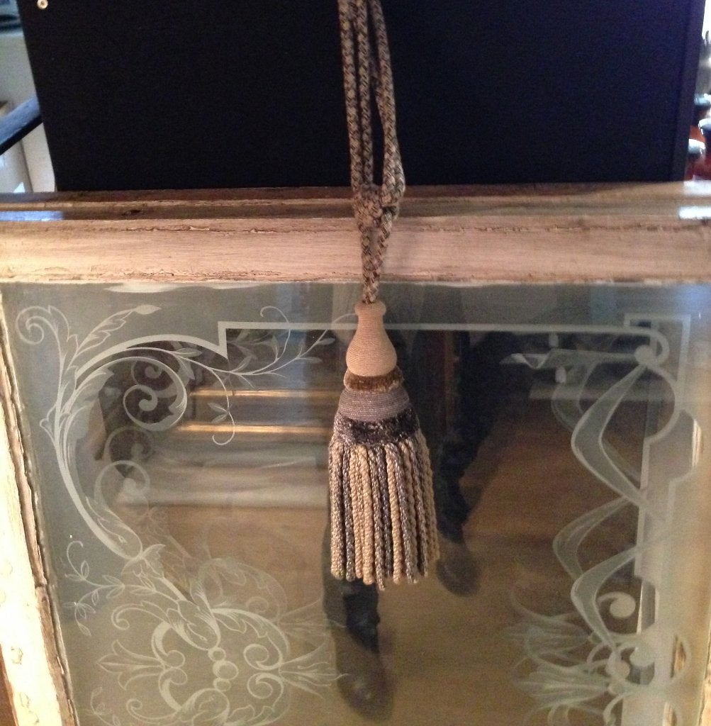 P2 Koord ca.40cm. -Vintage Embrasse  wol/chenille e.a., Huis en Inrichting, Minder dan 50 cm, Verzenden, Vintage, Zo goed als nieuw