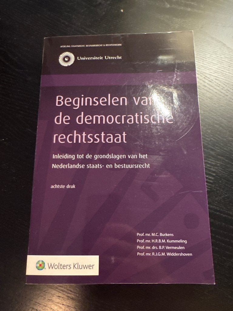 Beginselen van de democratische rechtsstaat, Boeken, Ophalen, HBO, Zo goed als nieuw, Wolters Kluwer