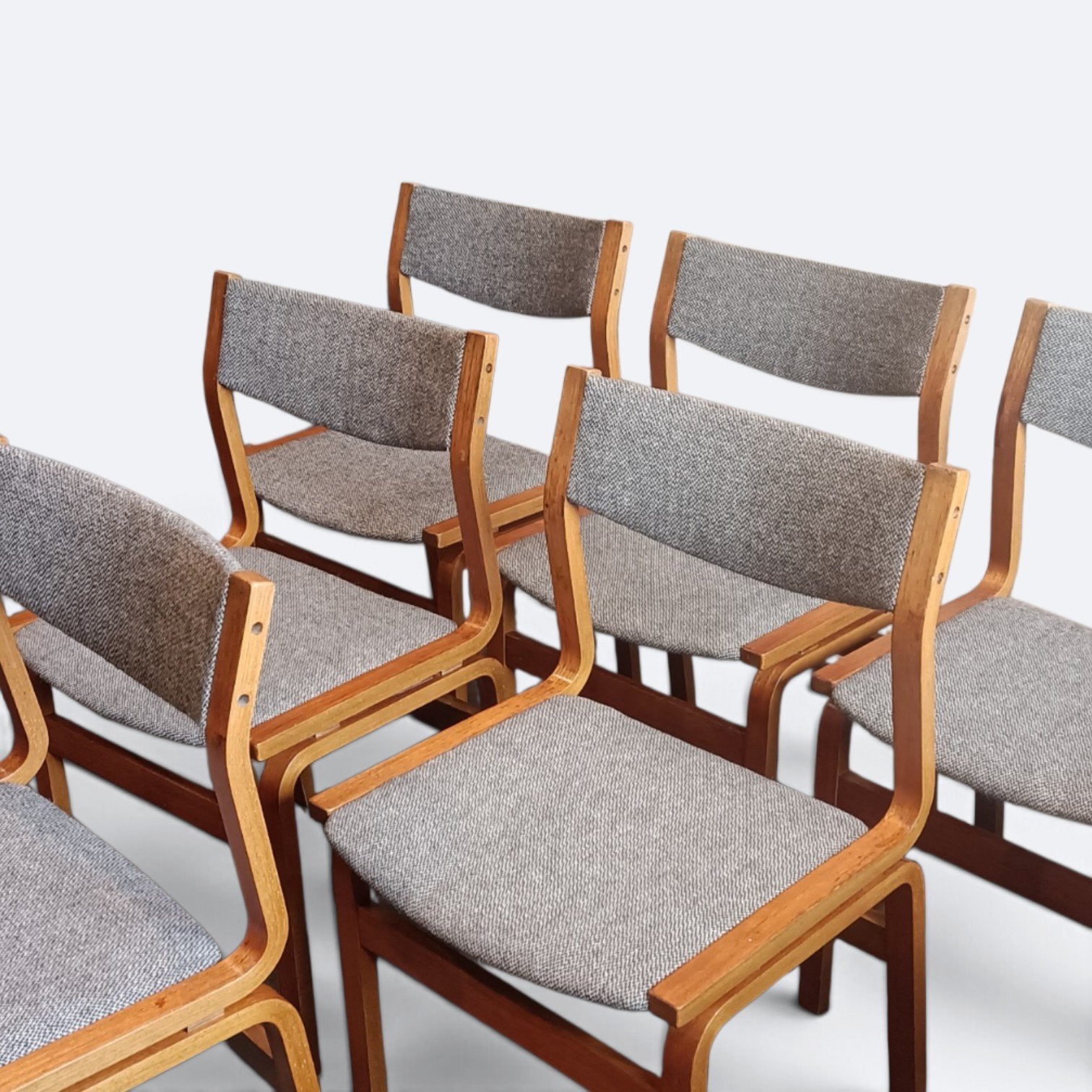 Set vintage eetkamerstoelen, Bruin, Vintage, Vintage, Vintage