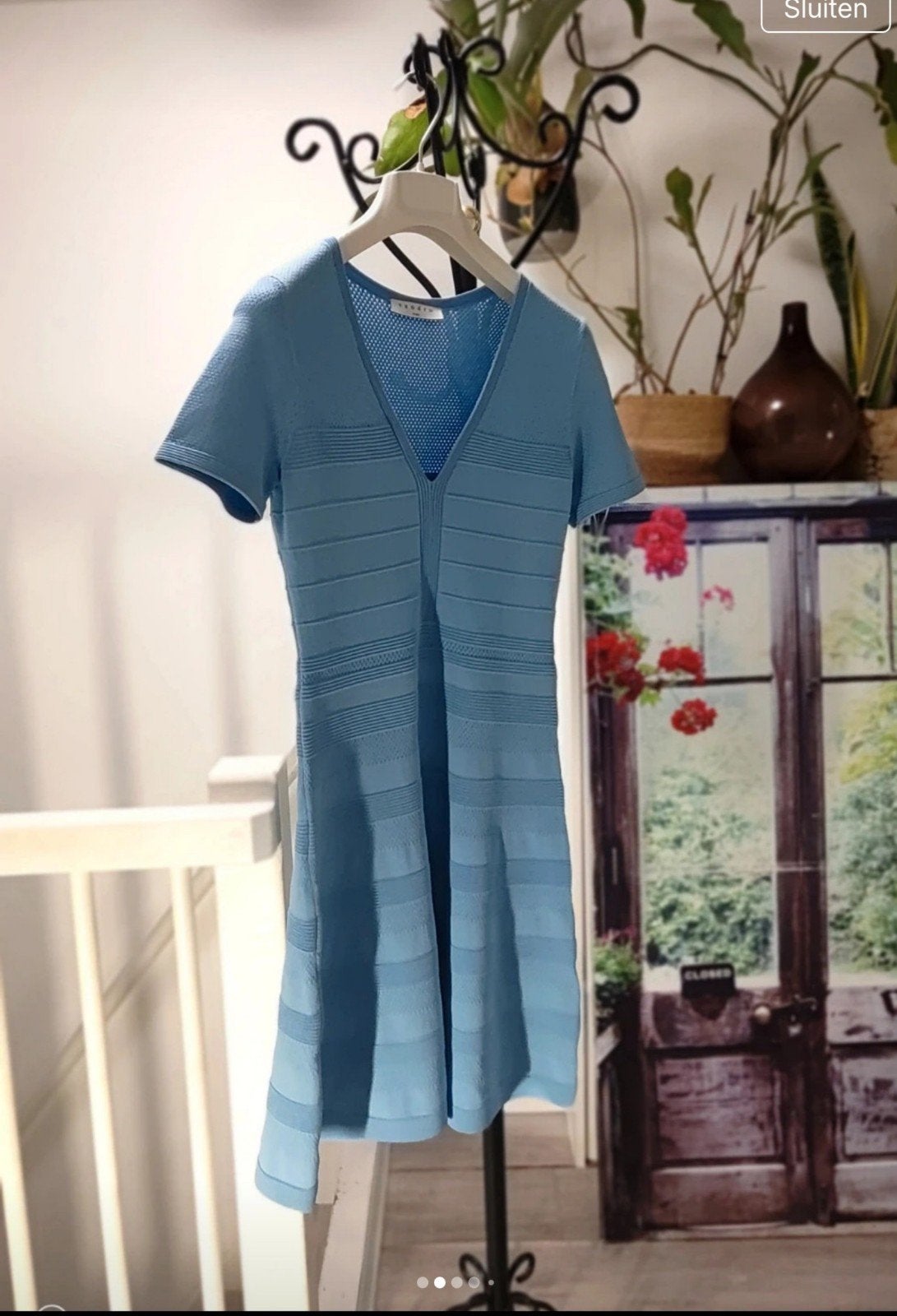 Sandro Paris jurk in lichtblauw S, Kleding | Dames, Blauw, Sandro, Ophalen of Verzenden, Zo goed als nieuw