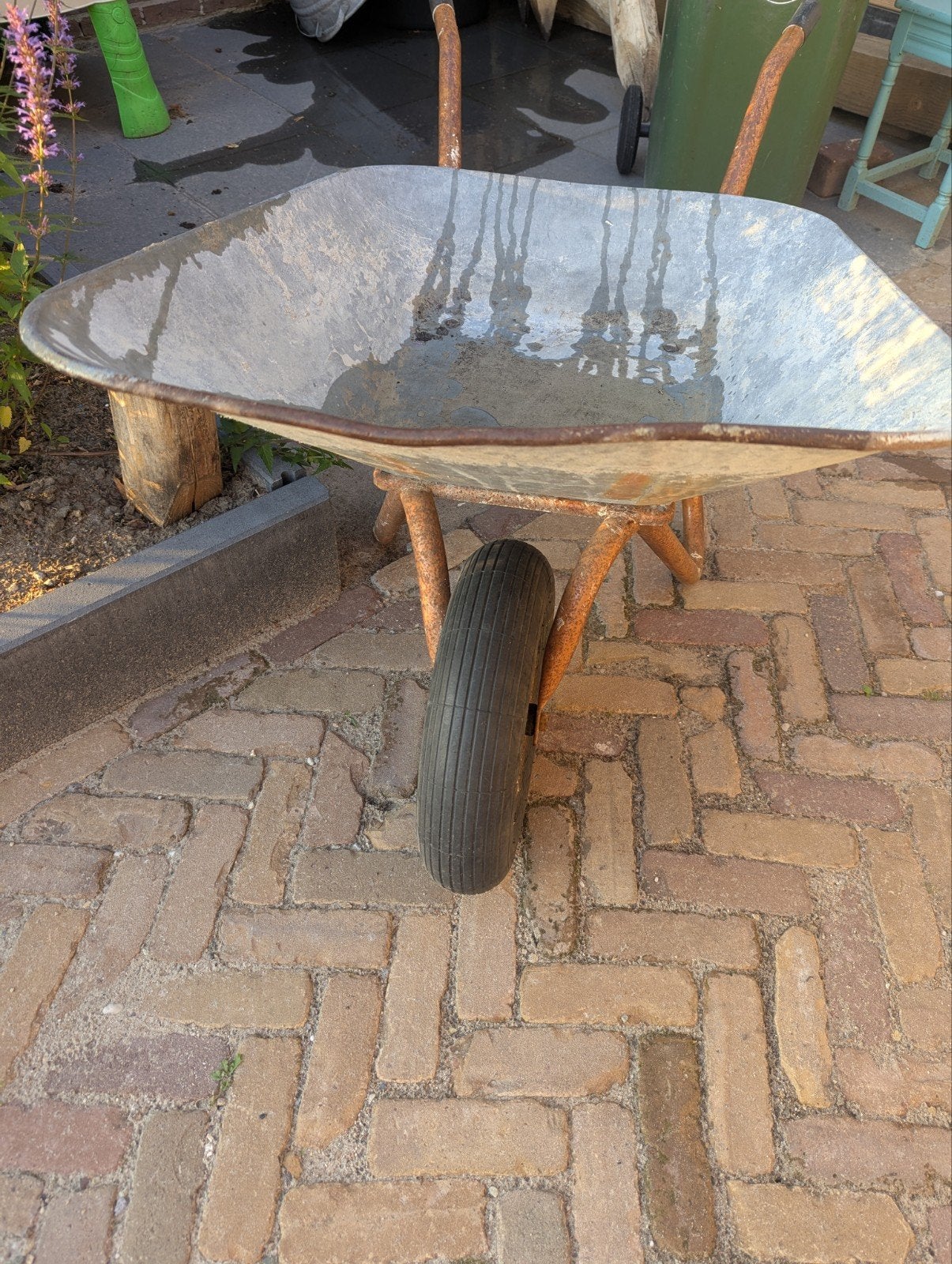 metalen kruiwagen 100ltr, Ophalen, Gebruikt