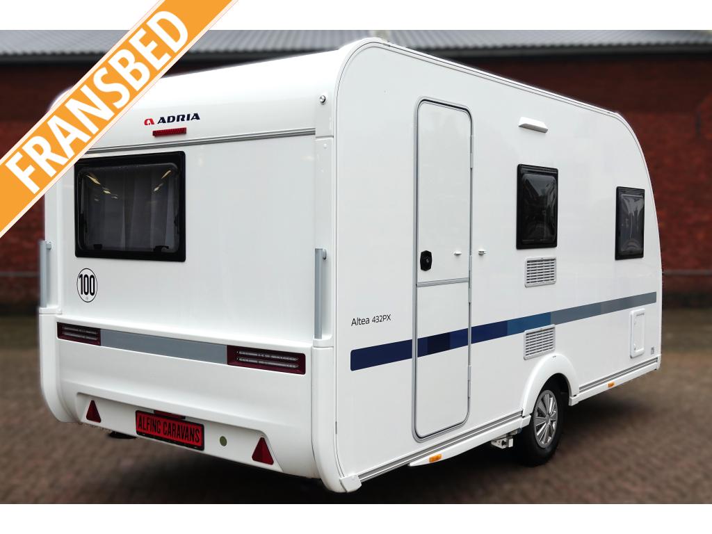 Adria Altea 432 PX 2024 Mover Voortent 1300KG GFK Dak Autark, Schokbreker, Rondzit, Dwarsbed, Bedrijf