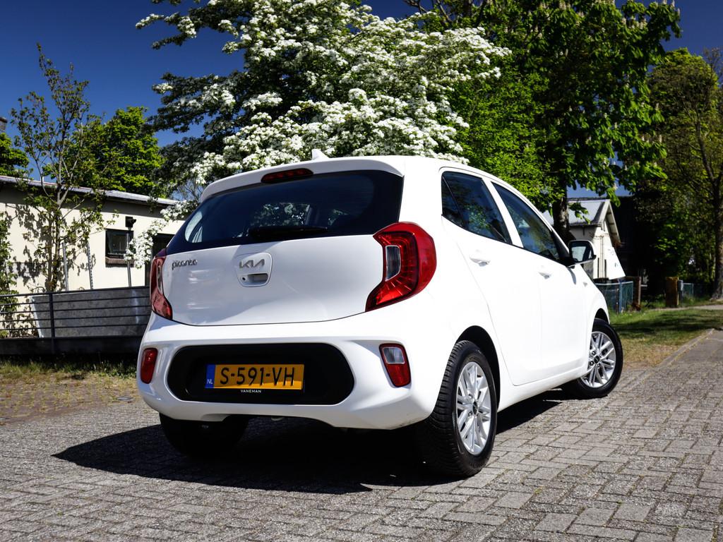 Kia Picanto 1.0 DPi DynamicLine 5p 1e-Eig. & Dealer-Onderh B, Auto's, Kia, 12 maanden, Gebruikt, Leder en Stof, Wit