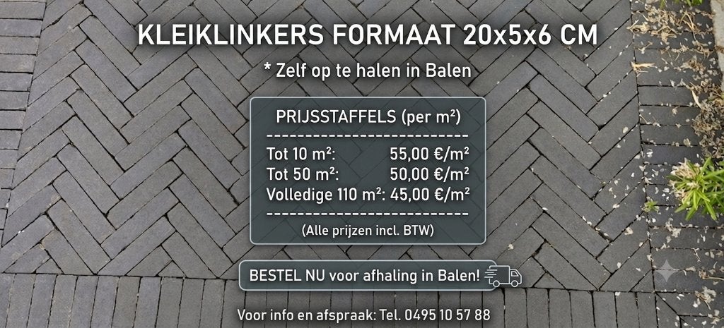 Kleiklinkers waalformaat, Tuin en Terras, Ophalen, Keramiek, Klinkers, Nieuw