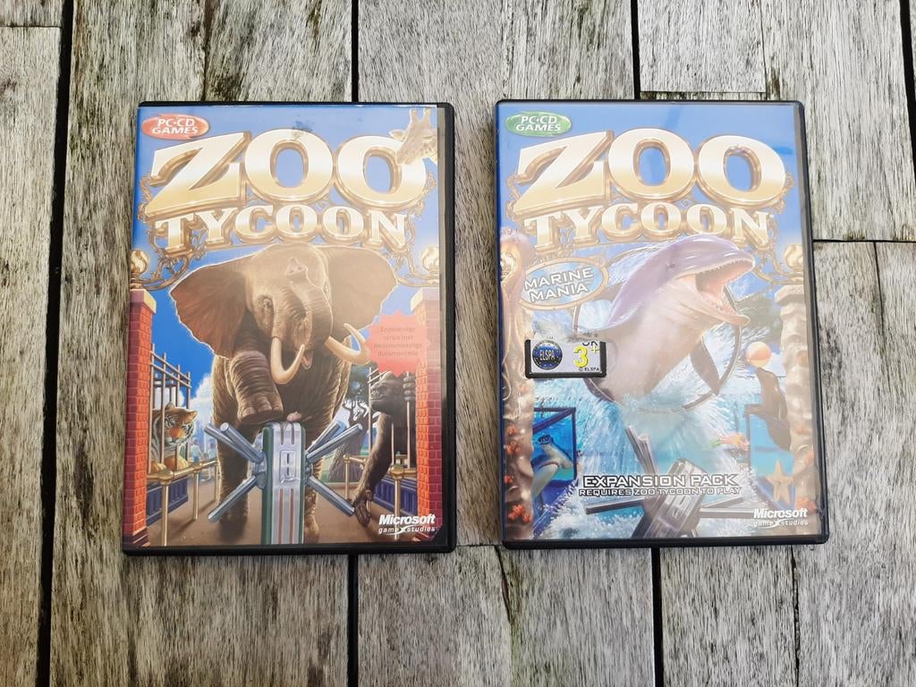 Zoo tycoon en zoo tycoon marine mania expansion pack pc spel, Spelcomputers en Games, 1 speler, Ophalen of Verzenden, Zo goed als nieuw