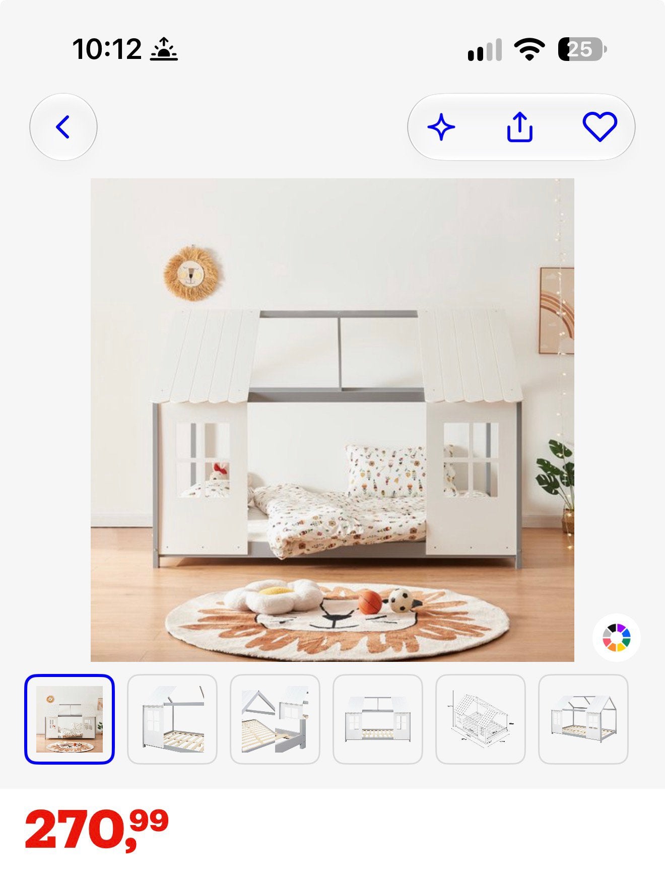Montessori huisbed 120x200 + matras, Ophalen, Zo goed als nieuw