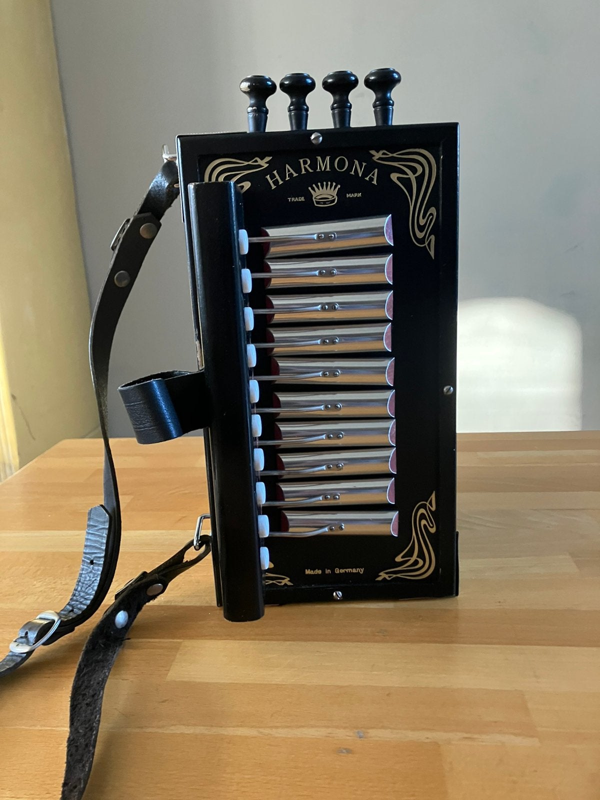 Harmona eenrijer trekharmonica, Overige merken, Overige formaten, Met koffer, Zo goed als nieuw