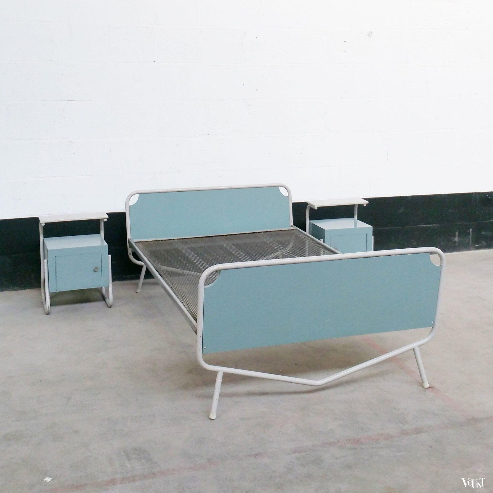 Auping bed van Rietveld, twijfelaar, Huis en Inrichting, Slaapkamer | Bedden, Ophalen, Gebruikt, Twijfelaar, 120 cm