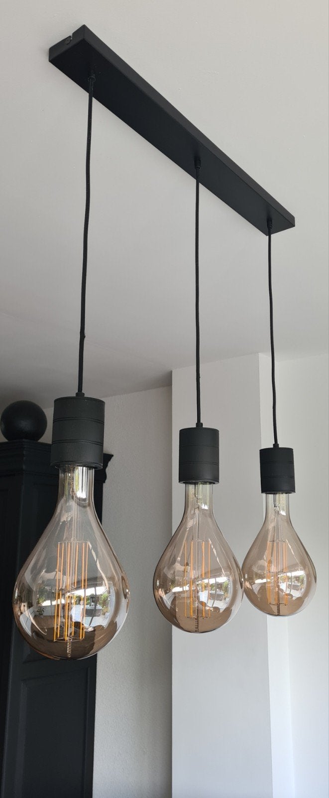 hanglamp 3 fittingen grote peren, Ophalen of Verzenden, Zo goed als nieuw