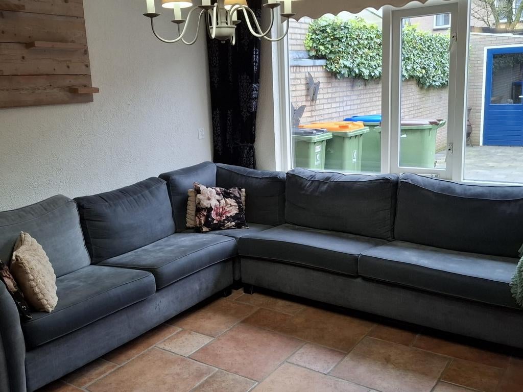 Comfortabele Grijze Hoekbank, Huis en Inrichting, Banken | Bankstellen, Ophalen, 250 tot 300 cm, 100 tot 125 cm, Hoekbank