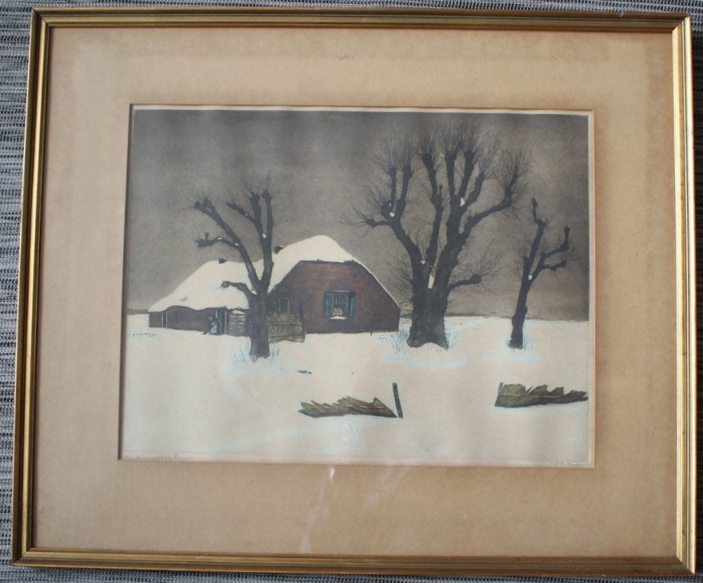 Tjeerd Bottema, wintergezicht bij Laren., Verzenden