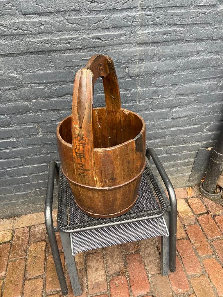 Japans Houten antieke water/rijst emmer voor juk, Ophalen of Verzenden, Gebruikt