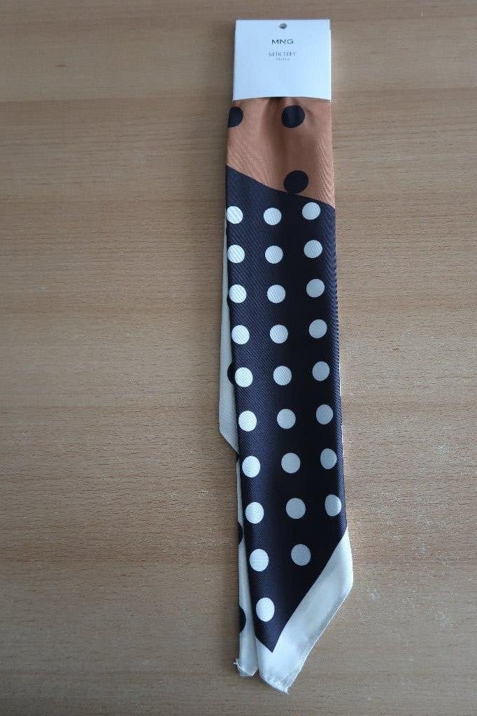 Nieuw Mango sjaaltje zwart / bruin / crème met stippen, Kleding | Dames, Mutsen, Sjaals en Handschoenen, Maat 38/40 (M), MNG, Nieuw
