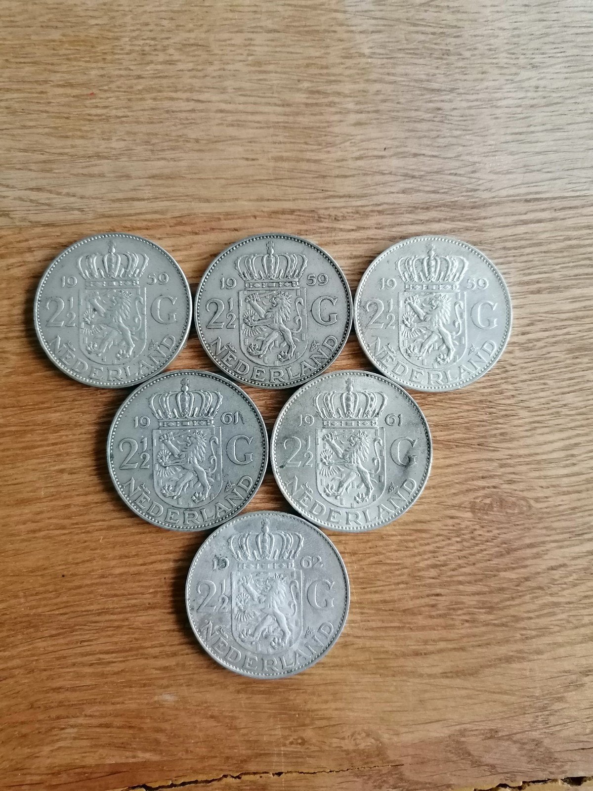 Zilveren Rijksdaalders Juliana - 6 munten, Koningin Juliana, Setje, Zilver, Ophalen of Verzenden