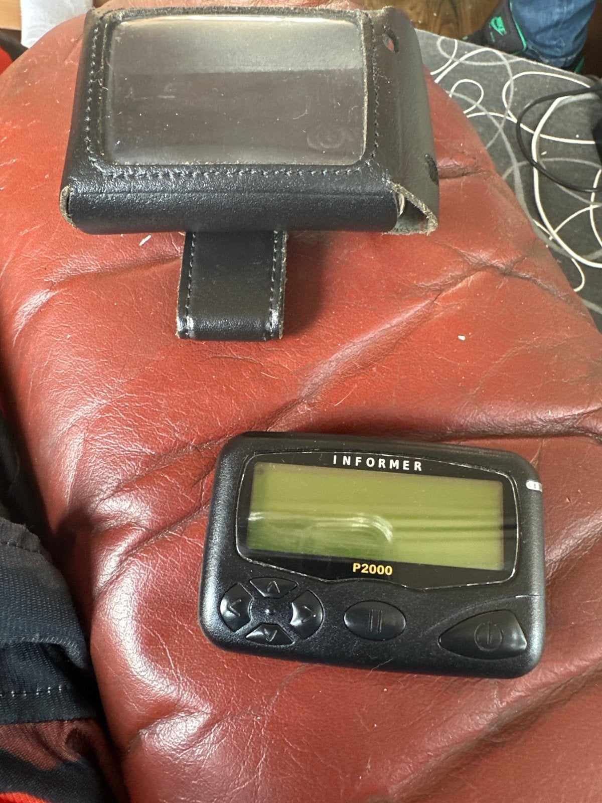 Vintage Pager P2000 Informer met leren hoesje, Ophalen of Verzenden, Gebruikt
