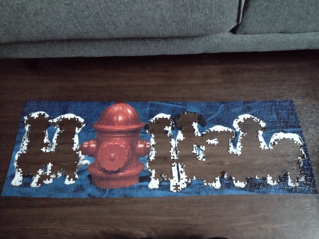 Puzzel 1000 stukjes honden panorama, Ophalen of Verzenden, 500 t/m 1500 stukjes, Zo goed als nieuw, Legpuzzel