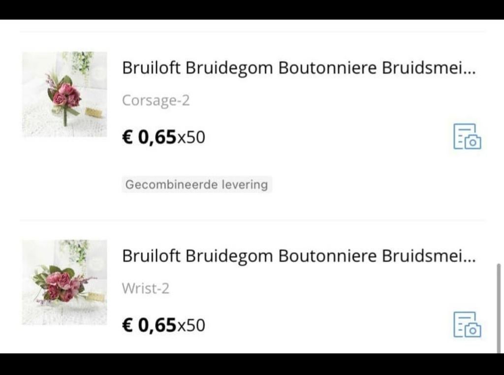 Boutonniere voor bruid en bruidegom, 100 stuks, Ophalen of Verzenden