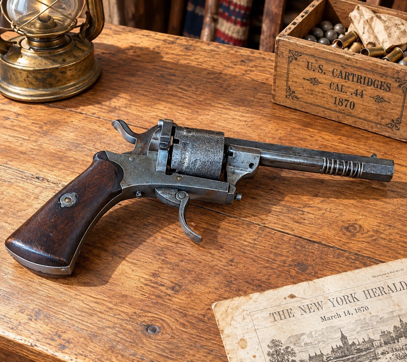 penvuur revolver onklaar van voor 1870, Ophalen of Verzenden