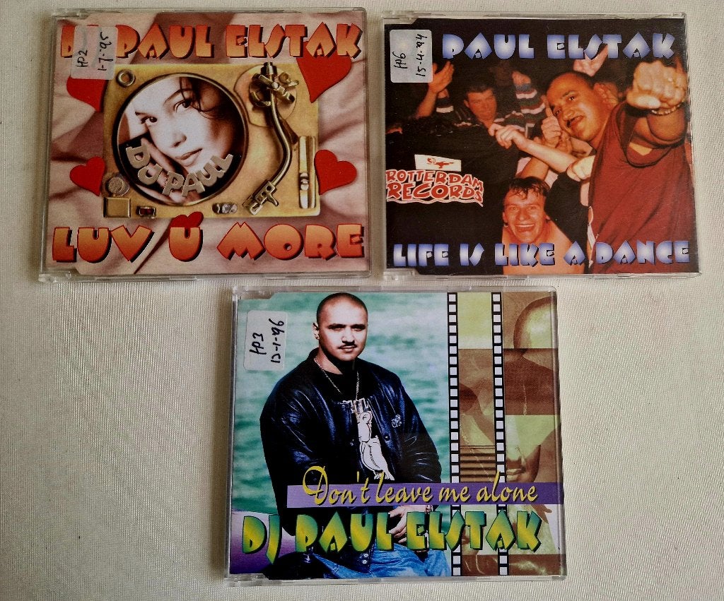3 CD-maxisingles van DJ Paul Elstak, Ophalen, Gebruikt, Hardcore, Single