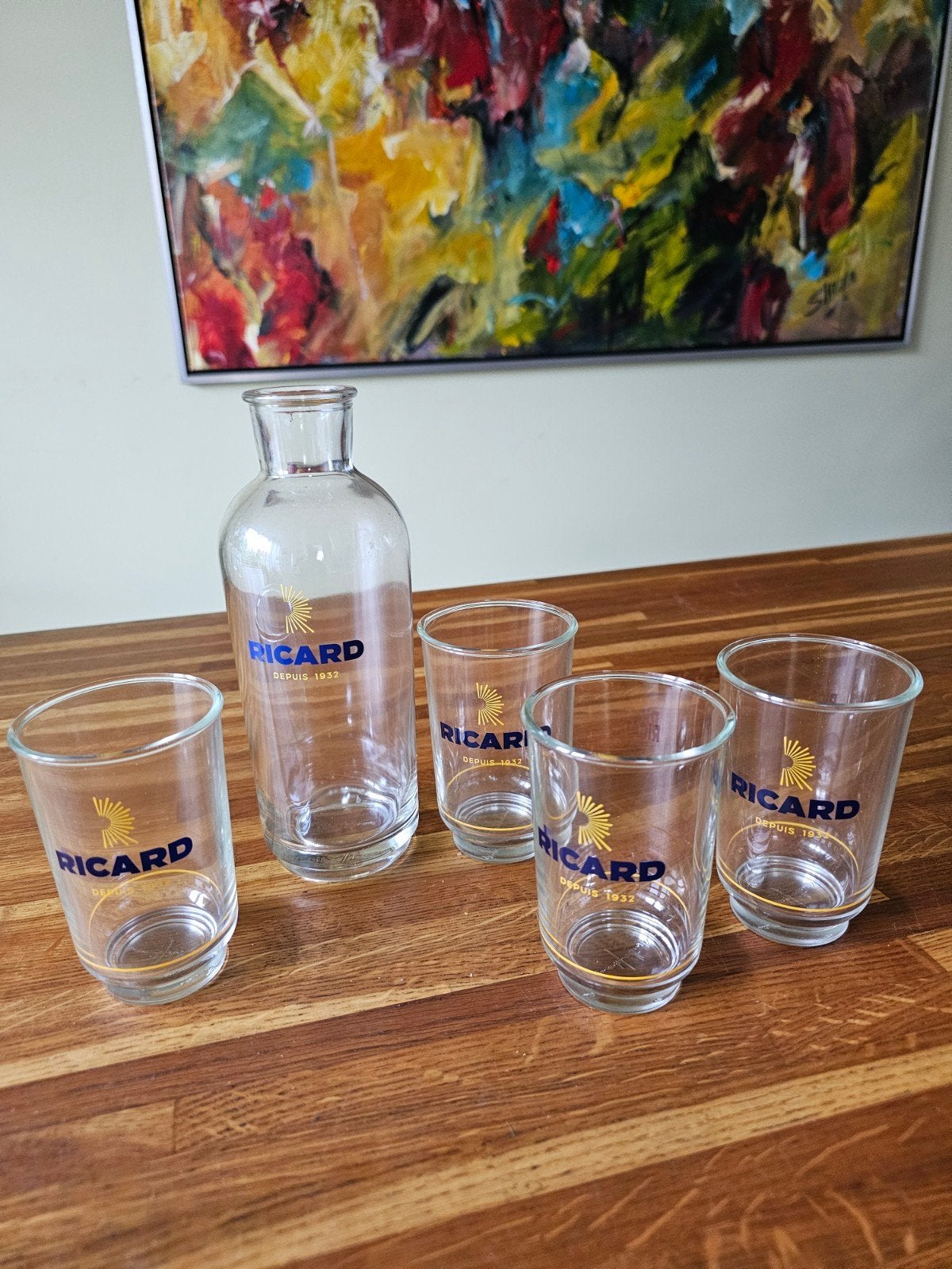 Ricard Karaf en Glazen Set - Vintage Design, Ophalen of Verzenden