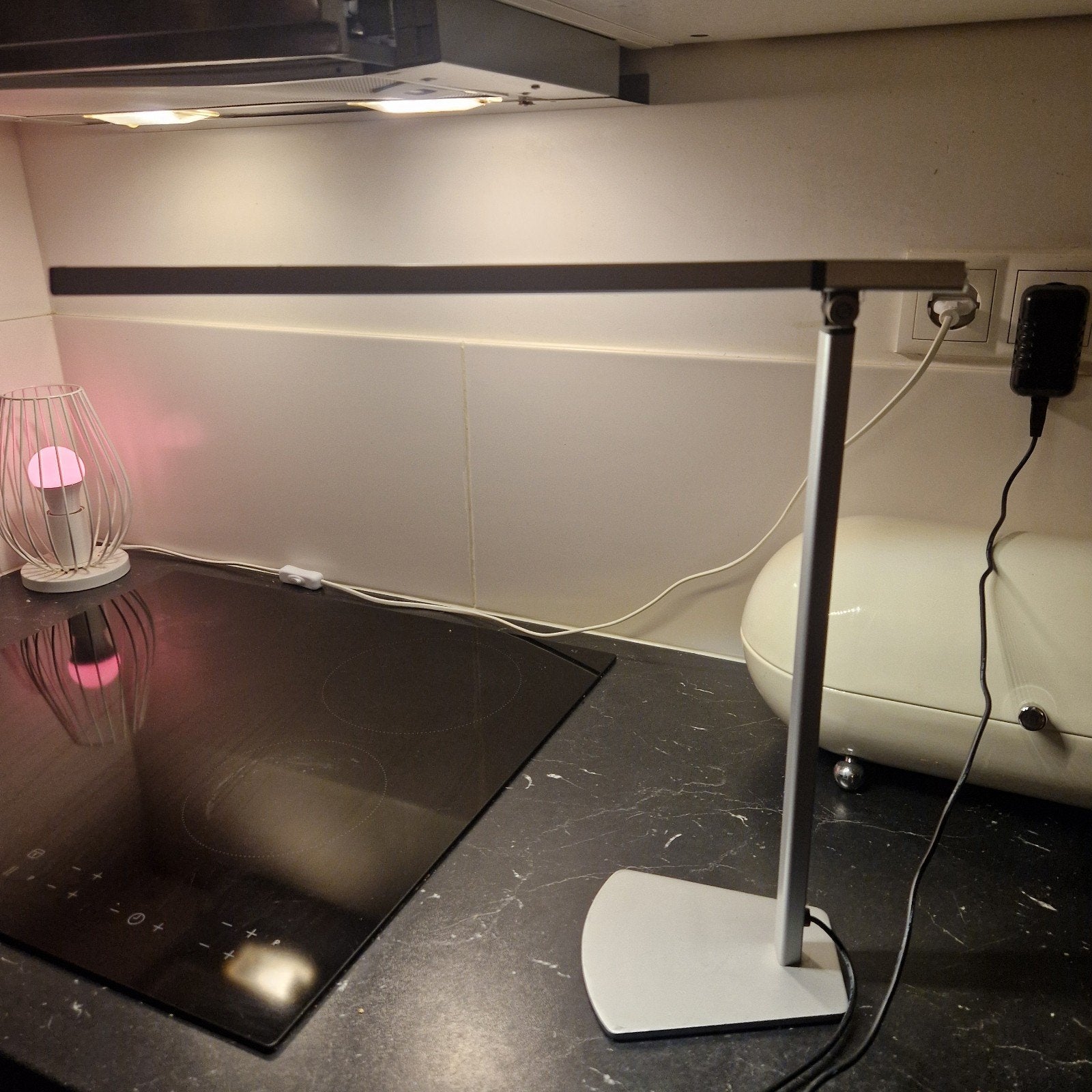 Dimbare bureaulamp grijs/metaal, Ophalen, Bureaulamp, 45 cm, Zo goed als nieuw
