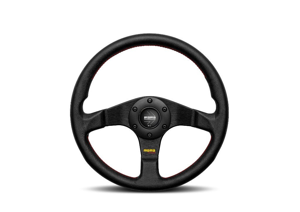 Momo Tuner 350mm Zwart Grijs Leder stuur sportstuur, Ophalen of Verzenden